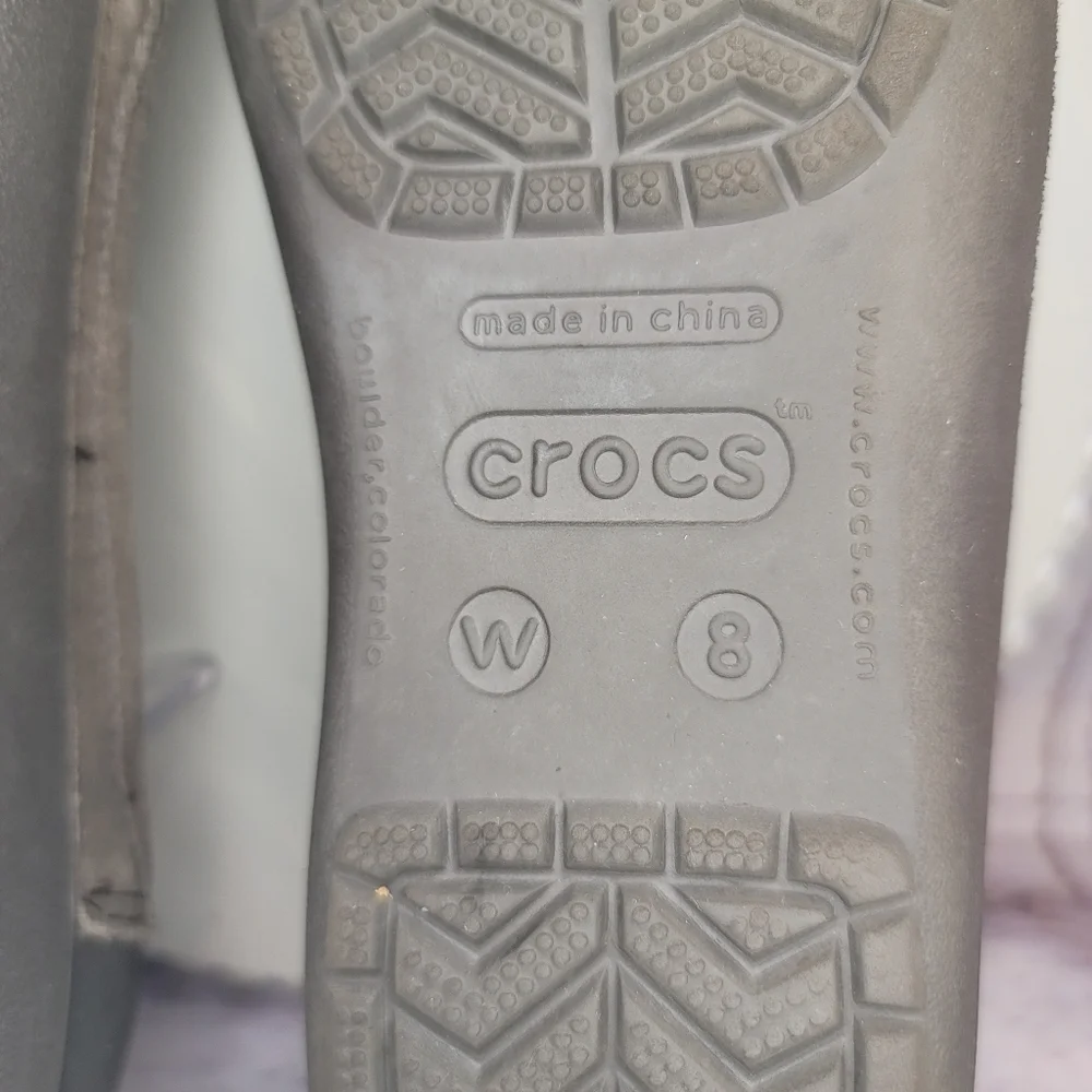 Crocs Mammoth Winter Ballet Flats in Brown Suede. Size 8W - Picture 9 of 11